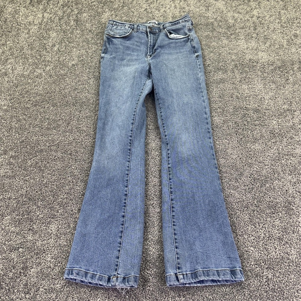Kensie Jeans Womens 10/30 Blue Bootcut Mid Rise Stretch Medium Wash Denim Casual